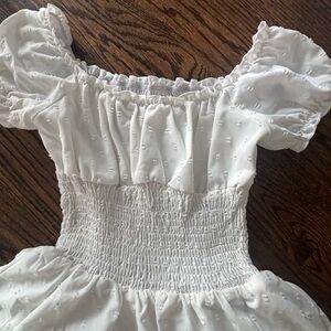 White Smocked Kids Dress